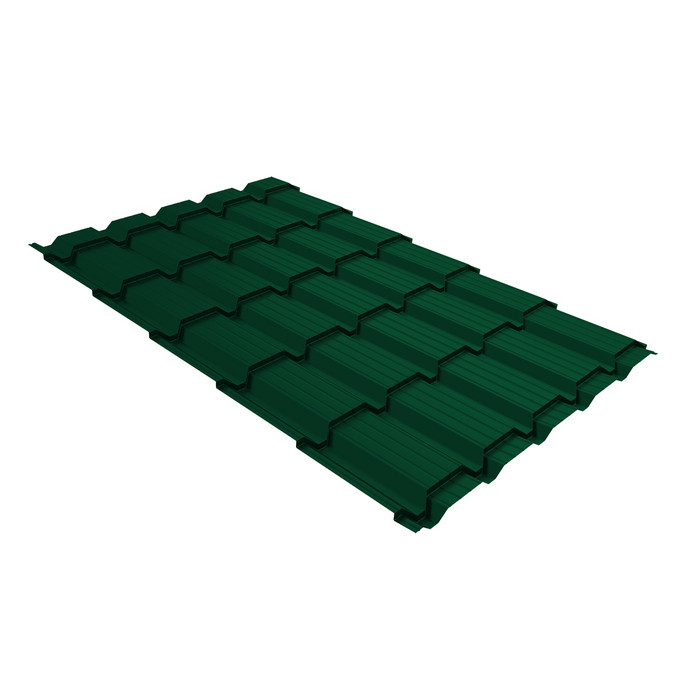 Металлочерепица Grand Line Quadro profi (Квадро Профи) 0,5 Satin Matt TX RAL 6005 зеленый мох