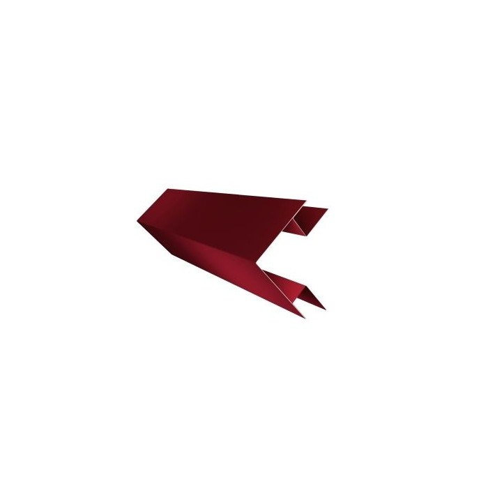 Планка угла внешнего сложная Кожуха сегментного 0,5 Satin с пленкой RAL 3005 красное вино - фото №1