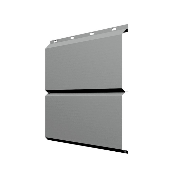 Софит ЭкоБрус без перфорации 0,345 Grand Line 0,45 PE RAL9006 бело-алюминиевый